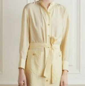 Vince Yellow Belted Shirt Dress